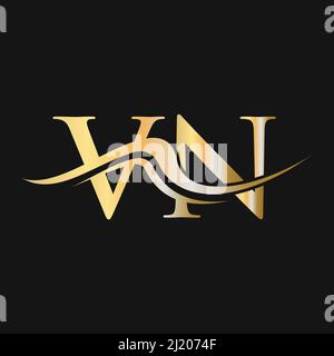 Letter VN Logo Design. Initial VN Logotype Template For Business And Company Logo Stock Vector