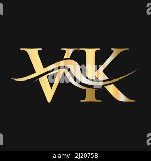 Letter VK Logo Design. Initial VK Logotype Template For Business And Company Logo Stock Vector