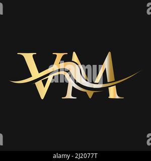 Letter VM Logo Design. Initial VM Logotype Template For Business And Company Logo Stock Vector