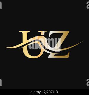 Letter UZ Logo Design. Initial UZ Logotype Template For Business And Company Logo Stock Vector