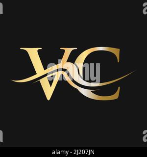 VC Letter Initial with Royal Template.elegant with crown logo vector ...