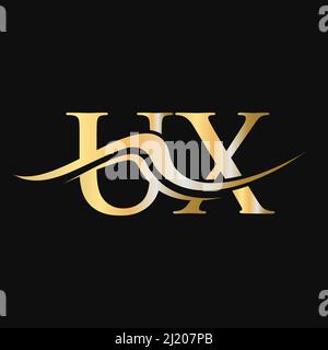 Letter UX Logo Design. Initial UX Logotype Template For Business And Company Logo Stock Vector