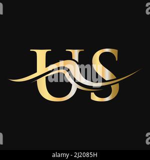 Letter US Logo Design. Initial US Logotype Template For Business And Company Logo Stock Vector