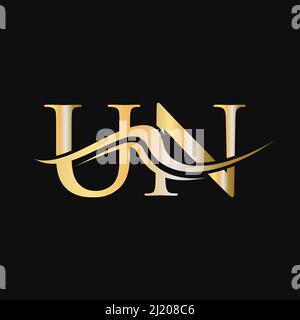Letter UN Logo Design. Initial UN Logotype Template For Business And Company Logo Stock Vector