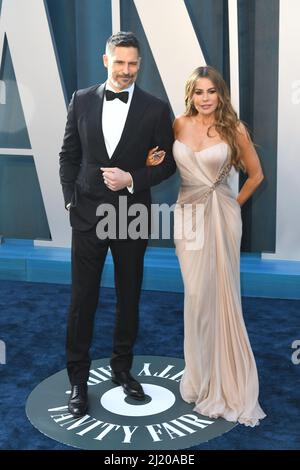 Joe Manganiello and Sofia Vergara attend the 2022 Vanity Fair Oscar Party at the Wallis Annenberg Center for the Performing Arts on March 27, 2022 in Beverly Hills, California.  Photo: Casey Flanigan/imageSPACE Stock Photo