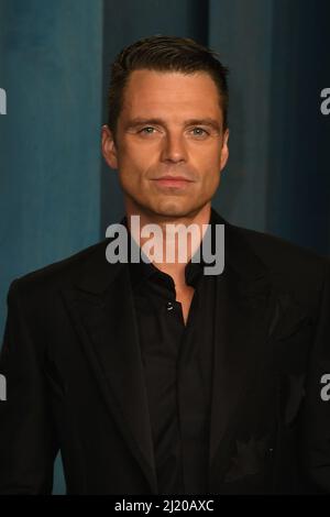 Sebastian Stan attends the 2022 Vanity Fair Oscar Party at the Wallis Annenberg Center for the Performing Arts on March 27, 2022 in Beverly Hills, California.  Photo: Casey Flanigan/imageSPACE Stock Photo