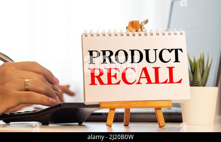 product recall text write on paper, business concept Stock Photo - Alamy