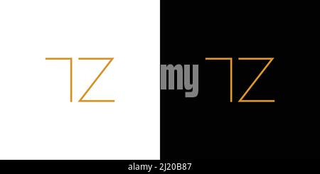 modern and luxury  letter TZ initials logo design Stock Vector