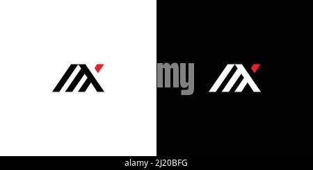 Modern and bold letter MX initials logo design 2 Stock Vector
