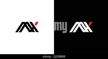 Unique and bold letter MX initials logo design Stock Vector