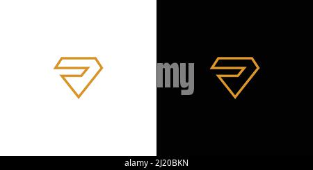 Simple and unique letter S initial diamond logo design Stock Vector