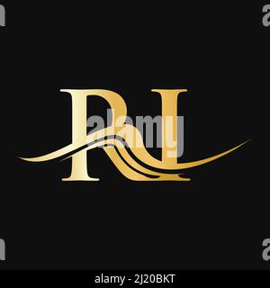 Letter RI Logo Design. Initial RI Logotype Template For Business And Company Logo Stock Vector