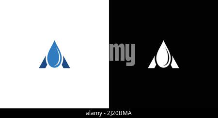 Unique and modern initial A water logo design Stock Vector