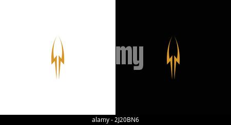 Unique and modern letter W initial voltage logo design Stock Vector