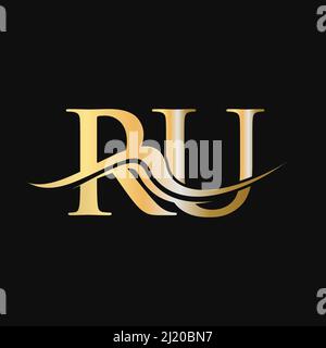 Letter RU Logo Design. Initial RU Logotype Template For Business And Company Logo Stock Vector