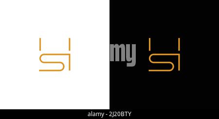 unique and modern letter HS initials logo design Stock Vector