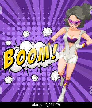 Abbreviation and facial expression retro comic banner design illustration Stock Vector
