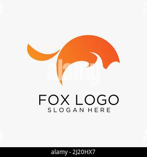 Jumping fox logo design Stock Vector