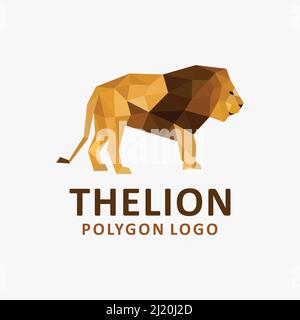 Lion low poly logo design Stock Vector