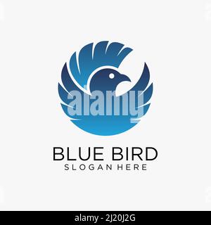 Circle bird logo design Stock Vector