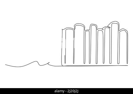 Stack of books one line continuous drawing. Bookstore, library ...