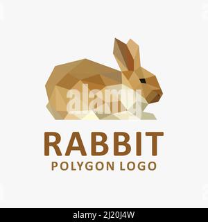 Rabbit low poly logo design Stock Vector