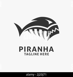 Piranha fish logo design inspiration Stock Vector
