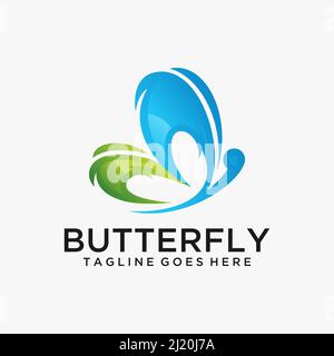Butterfly logo design illustration Stock Vector