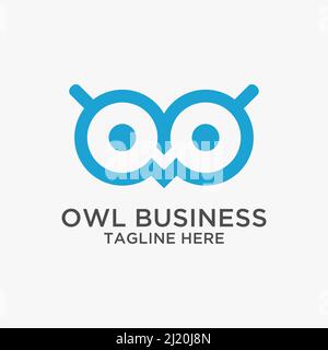 Owl eye logo design Stock Vector