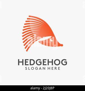 Creative hedgehog logo design Stock Vector