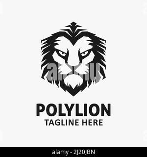 polygon lion logo design Stock Vector