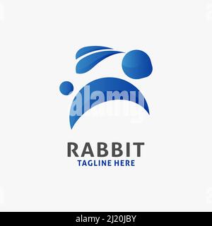 Creative rabbit logo design inspiration Stock Vector