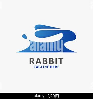 Creative rabbit logo design inspiration Stock Vector