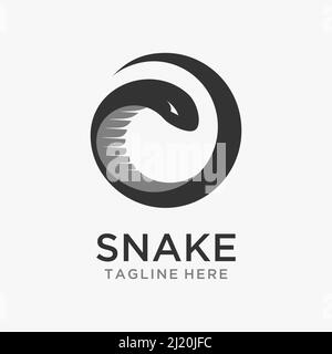 Circle snake logo design Stock Vector