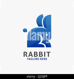 Creative rabbit logo design inspiration Stock Vector