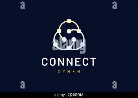 Abstract logo in modern shape representing connection or network technology Stock Vector