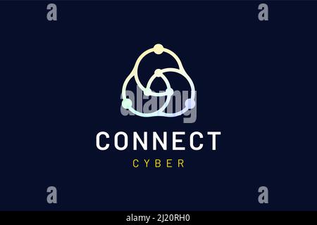 Abstract logo in modern shape representing connection or network technology Stock Vector