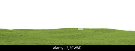 Photorealistic grass hill on a white background, 3d rendering Stock Photo