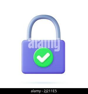 lock with check mark sign. Stock Vector