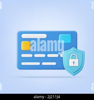Credit card with lock Stock Vector