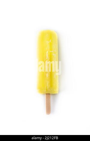 Lemon popsicle isolated on white background Stock Photo