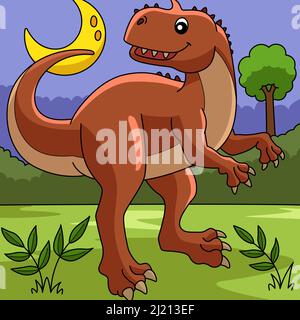 Rajasaurus Dinosaur Cartoon Colored Clipart Stock Vector Image & Art ...