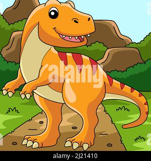 Tyrannosaurus Dinosaur Animal Colored Cartoon  Stock Vector