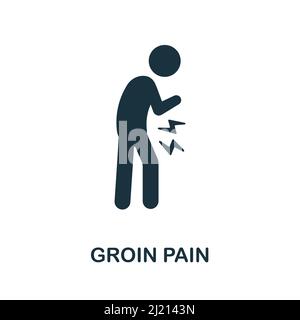 Groin Pain flat icon. Colored element sign from body ache collection. Flat Groin Pain icon sign for web design, infographics and more. Stock Vector