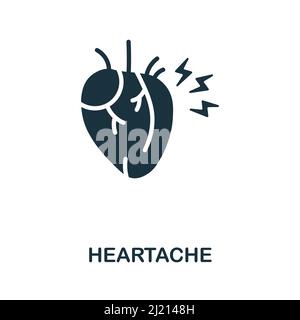 Heartache flat icon. Colored element sign from body ache collection. Flat Heartache icon sign for web design, infographics and more. Stock Vector