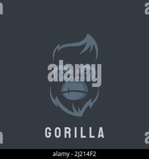 king kong gorilla head face illustration for esports logo design vector Stock Vector