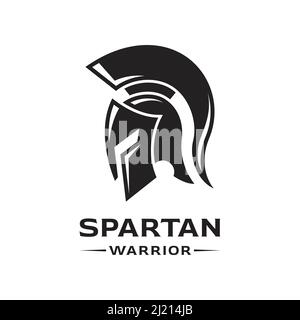 Ancient Greek Spartan Warrior Helmet Armor Logo Design Vector Stock Vector