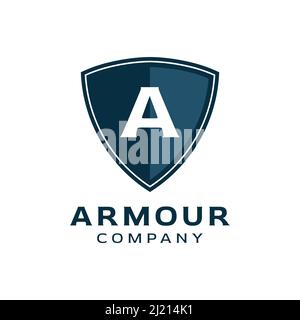 shield armor initial A logo design vector Stock Vector