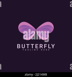Beautiful Flying Butterfly Beauty Logo Design Vector Stock Vector