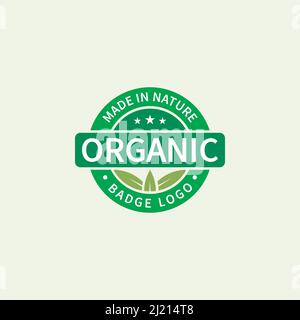 Fresh quality Organic Natural Badge Label Seal Sticker Products Logo Design Vector Stock Vector